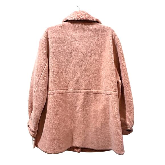 Kate Spade Faux Fur Anorak Button Front Coat Peony Women XL NWT Preppy - Picture 5 of 10